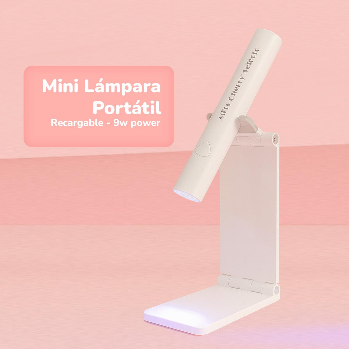 Miss Cherry Mini lampara portatil recargable 9W-POWER  2en1 Linterna LED para secado rapido en uñas manicura