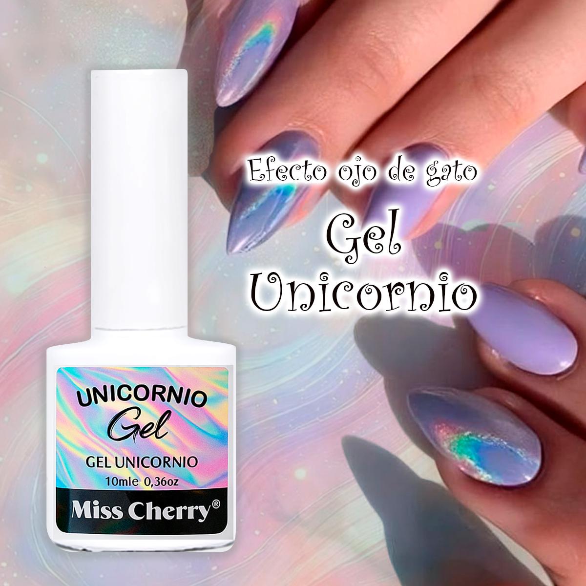 Miss Cherry Gel Unicornio Efecto ojo de gato Gel Semipermanente UV/LED  con efecto manicura uñas