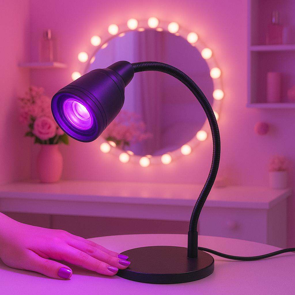 Miss Cherry Lampara con ajustador y pedal 360 Press-on Nails UV compacta profesional