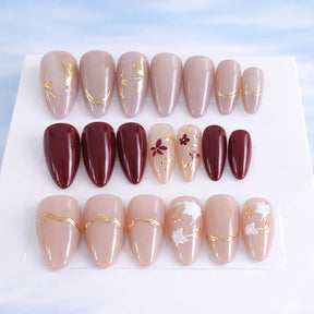 Miss Cherry Uñas postizas Press on con diesño Ojo de gato Tips