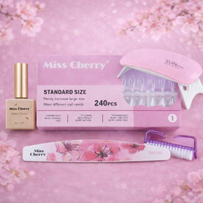 Miss Cherry Kit de uñas 240pz Tips Soft gel con Base Rubber juego de extensión 240 piezas