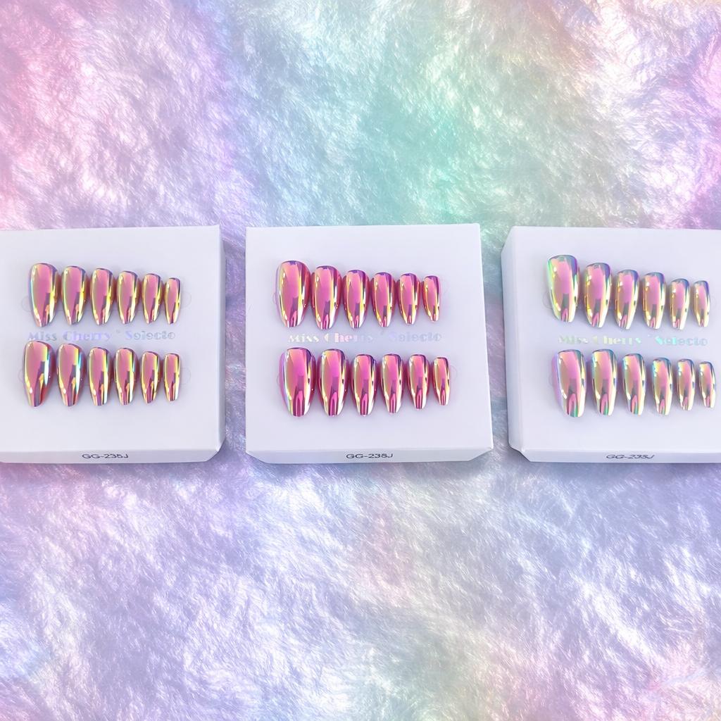 Miss Cherry Miss Cherry Uñas postizas Press ON con efecto aurora Tips