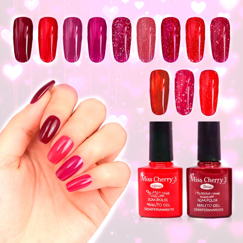 Miss Cherry Gama de 12 piezas Gel semipermanente Multicolor para uñas UV-Led