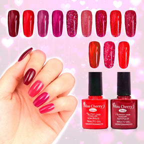 Miss Cherry Gama de 12 piezas Gel semipermanente Multicolor para uñas UV-Led