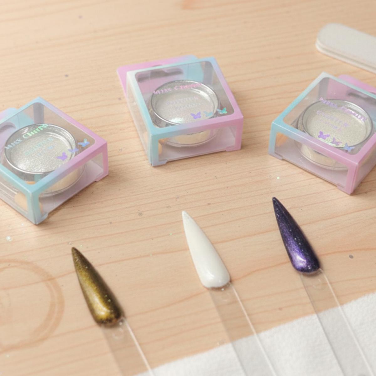 Miss Cherry Set de glitter 3pz Efecto aurora Toque Diamante con Envío Aleatorio uñas profesional manicura