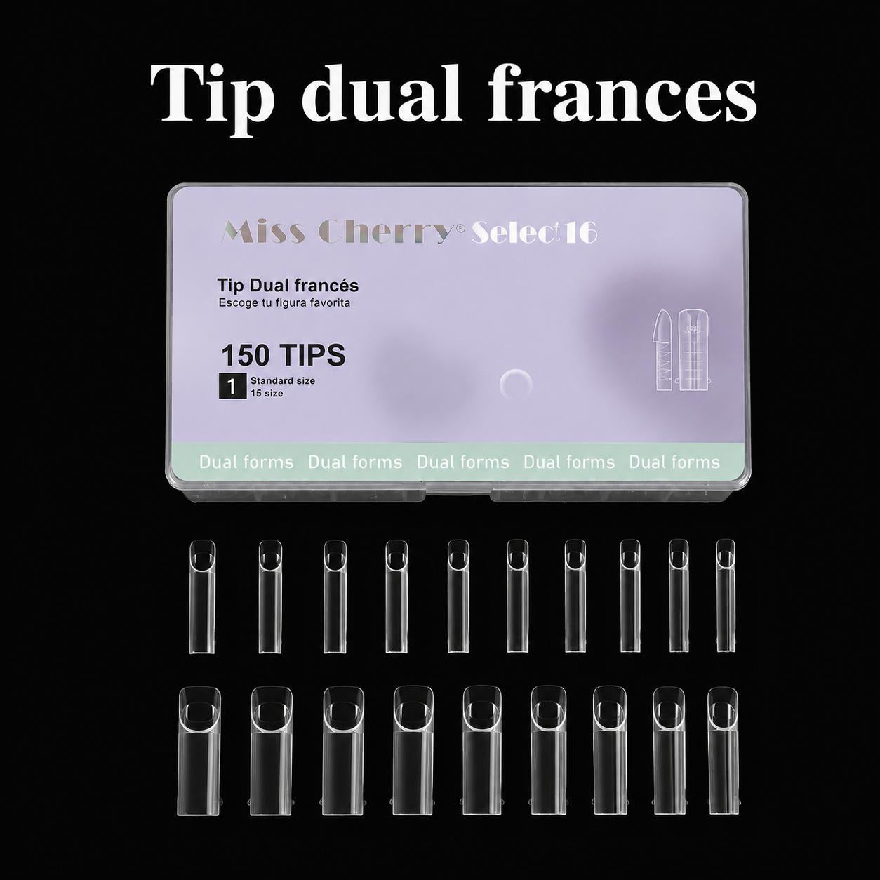 Miss Cherry Tip dual sistem sandwich extension de uñas moldes doble forma
