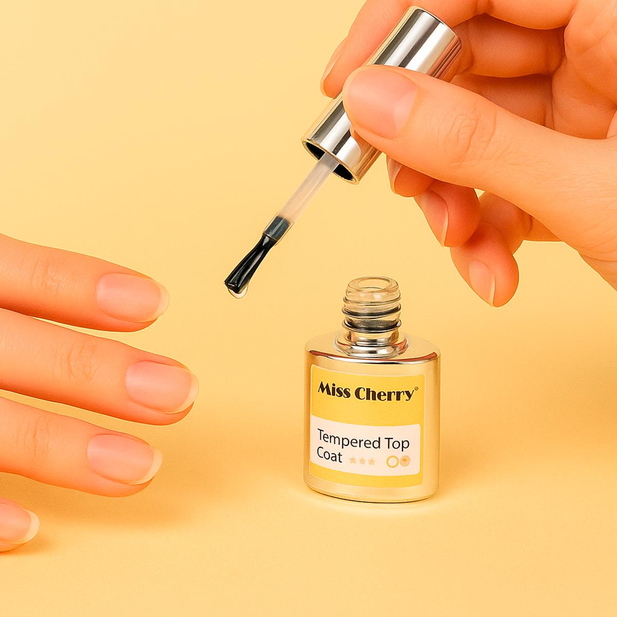 Miss Cherry Tempered TOP Coat Alta resistencia profesional para manicura