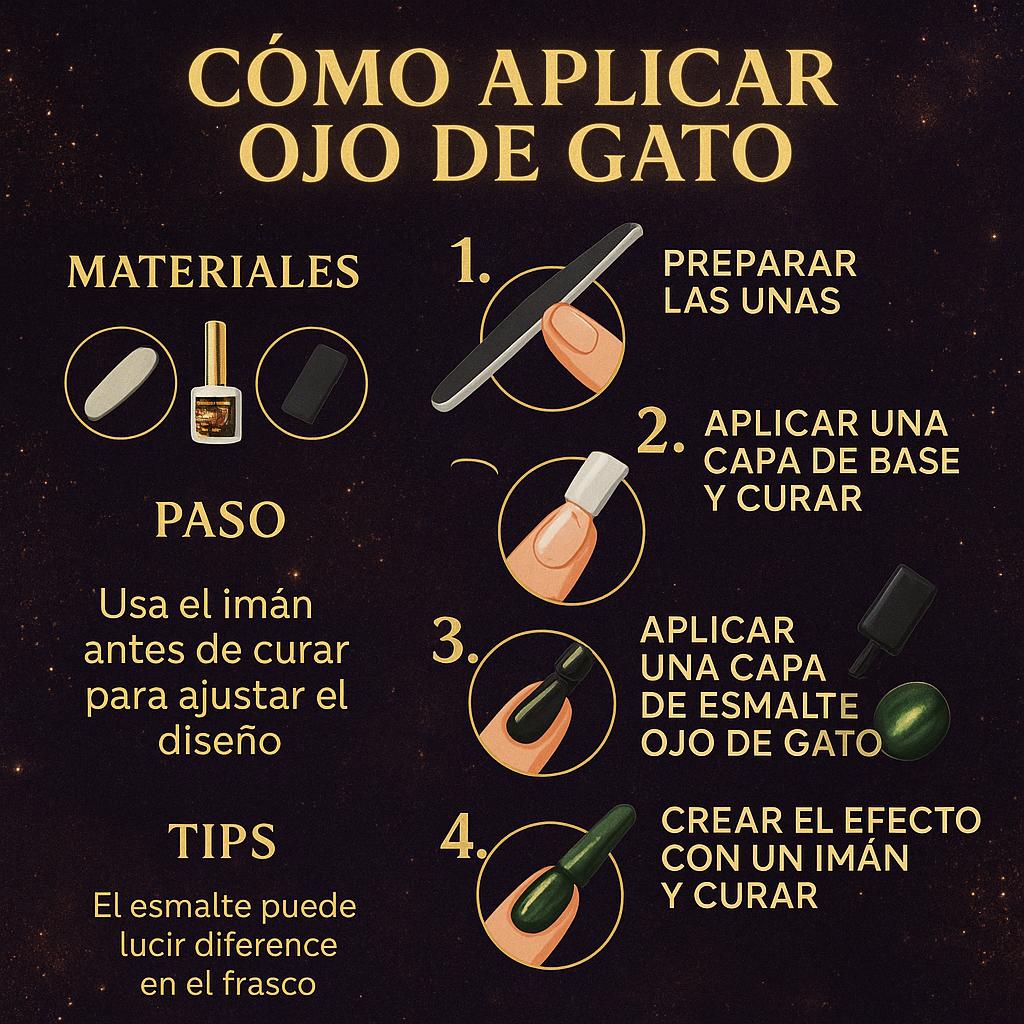 Miss Cherry Efecto ojo de gato Gama Esencia de oro UV LED Profesional 6pzas