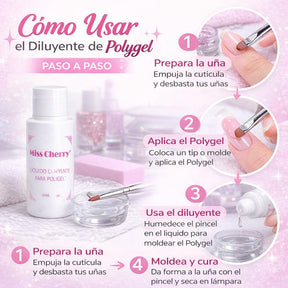Miss Cherry Liquido Diluyente 60ml para polygel profesional