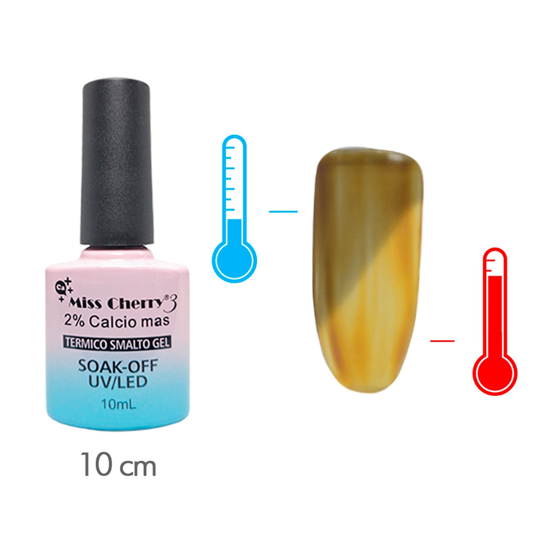 Miss Cherry Gel Esmalte Semipermanente Efecto Térmico para Uñas 12 pzs 10 ml