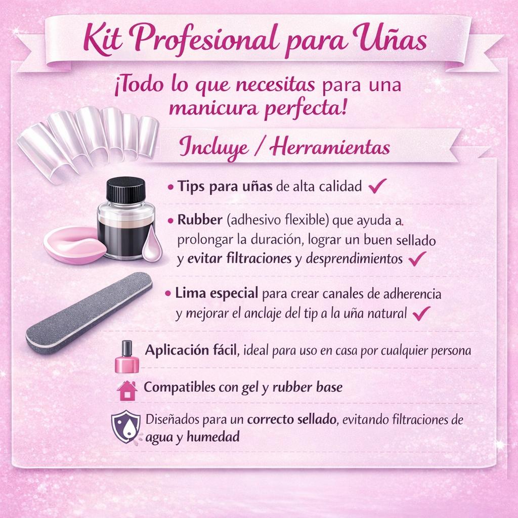 Miss Cherry Kit de uñas 240pz Tips Soft gel con Base Rubber juego de extensión 240 piezas