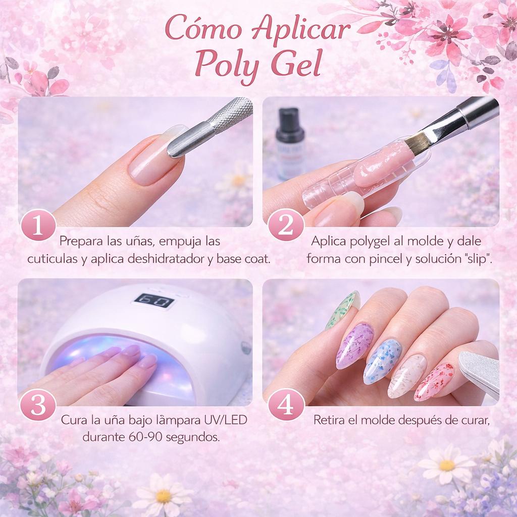 Miss Cherry Polygel Angela manicura decoracion Uñas Acrilicas 12pz