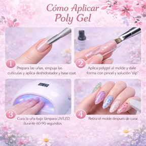 Miss Cherry Polygel Angela manicura decoracion Uñas Acrilicas 12pz