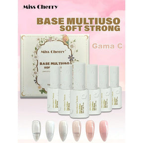 HEMATPOFREE MISS CHERRY Gel esmalte semipermanente para uñas Uv Led BASE MULTIUSO SOFT STRONG 6 pcs