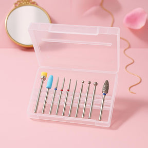 Miss Cherry 10 piezas de brocas de cerámica para uñas, pulidora de uñas eléctrica, brocas para pulidora, herramientas de decoración de uñas para manicura y pedicura