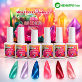 HEMATPOFREE Miss Cherry Fusion ojo de gato efecto gel uñas manicura