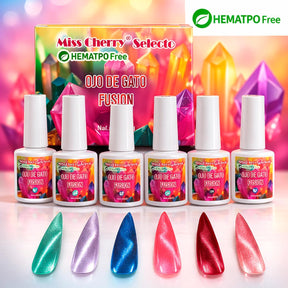 HEMATPOFREE Miss Cherry Fusion ojo de gato efecto gel uñas manicura