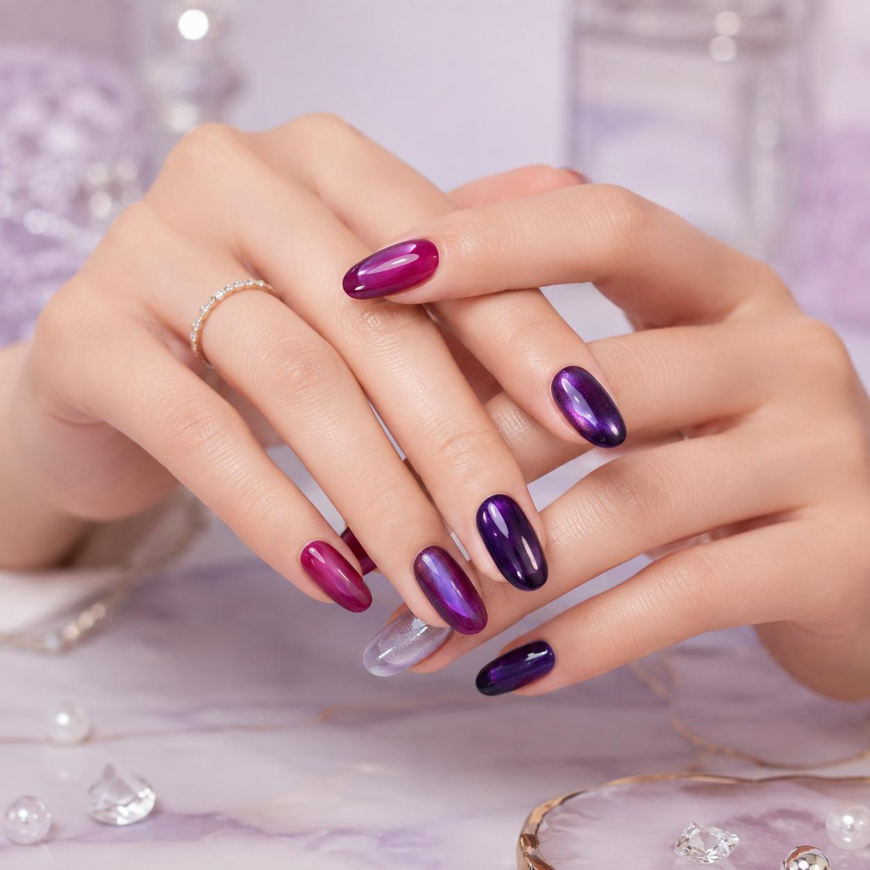 Gel Semipermanente Miss Cherry Ojo de Gato Dark Violeta