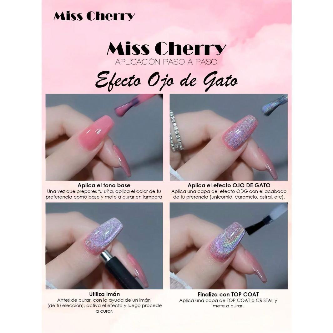 Miss Cherry Ojo de gato de ASTRAL 6 pcs gel semipermanente con efecto profesional manicura