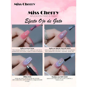 Miss Cherry  Efecto Ojo de gato de Corea gel semipermanente UV LED UÑAS MANICURA 6 pcs