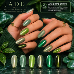 Miss Cherry Jade efecto ojo de gato gama de esmaltes profesionales uñas gel