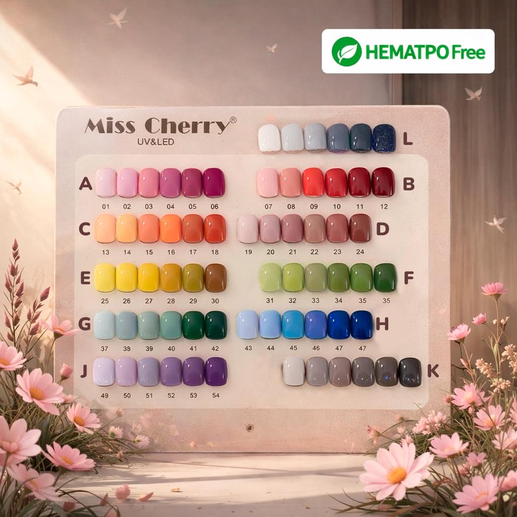 HEMATPOFree Miss Cherry Gama Catedral 6pz - 18ml Gel Esmalte Para Uñas UV/led Semipermanente