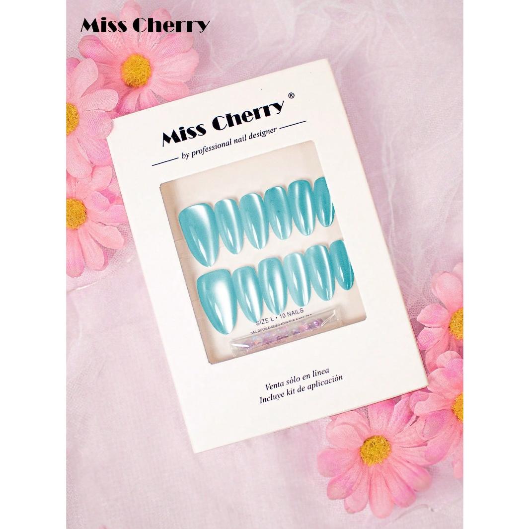 Miss Cherry Uñas Postizas Press On Efecto Ojo De Gato 12pcs