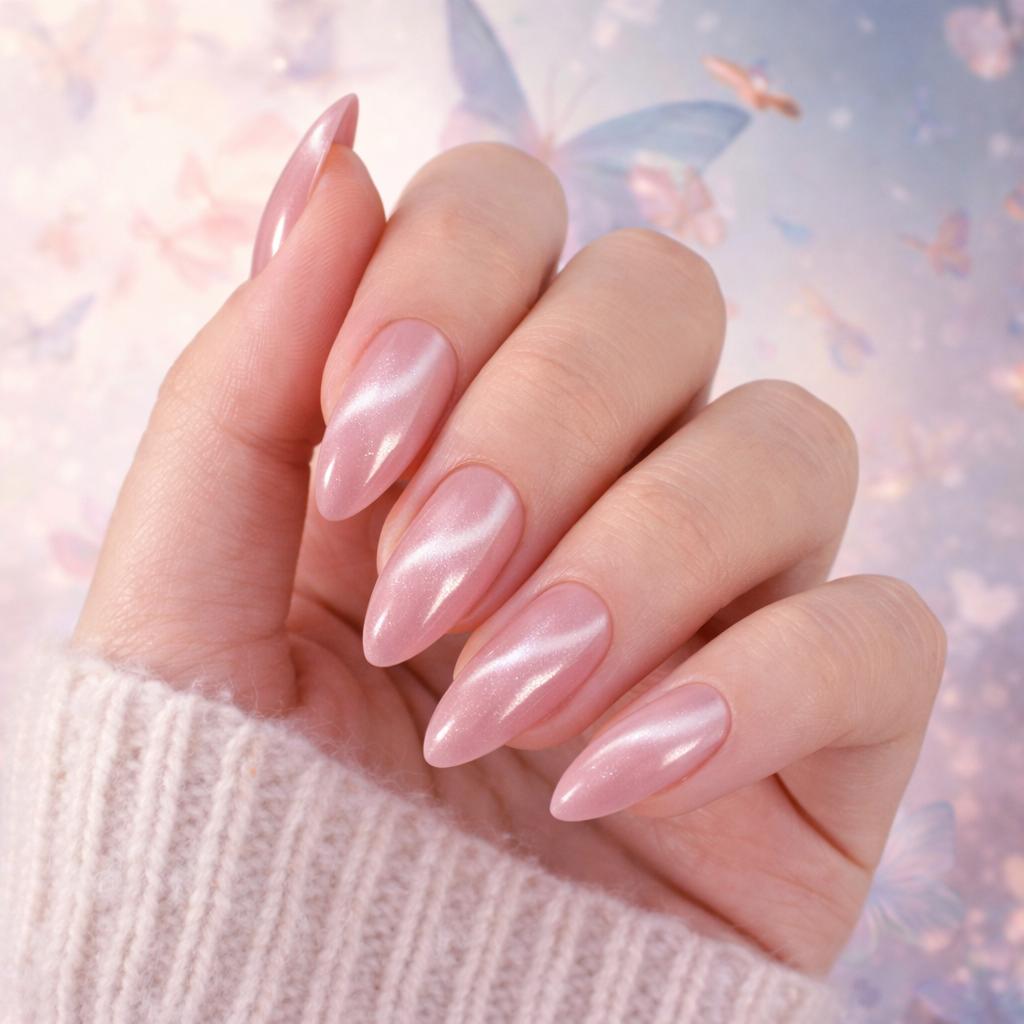 Miss Cherry Tips Press On Diseño Ojo de gato Modelos diferentes uñas