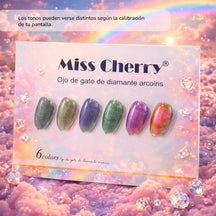 Miss Cherry DIAMANTE ARCOIRIS 6 pcs gama profesional para uñas UV LED gel semipermanente
