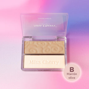 Miss Cherry Makeup Contorno compacto Polvo e Iluminador/Contorno Duo ideal para esculpir el rostro