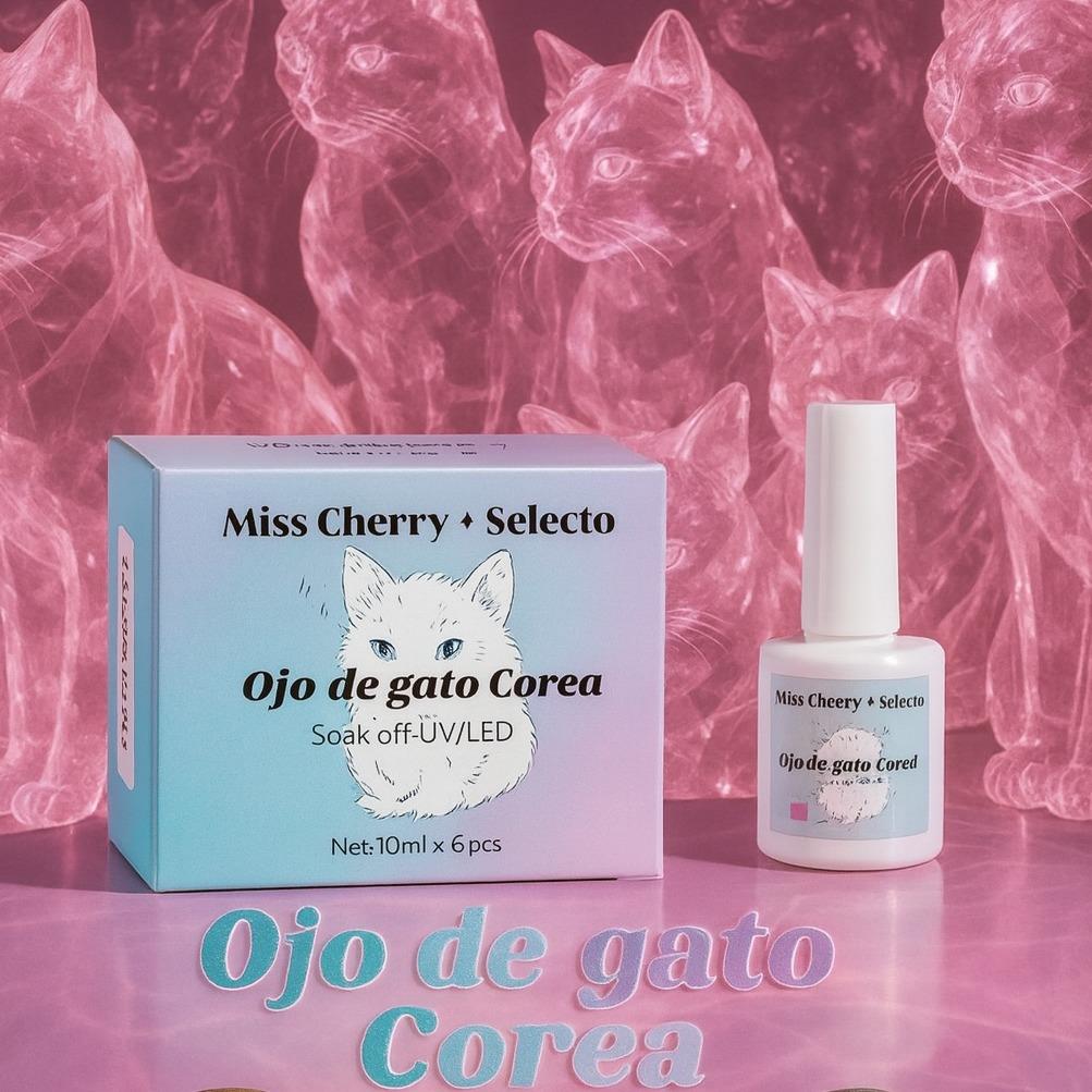 Miss Cherry  Efecto Ojo de gato de Corea gel semipermanente UV LED UÑAS MANICURA 6 pcs