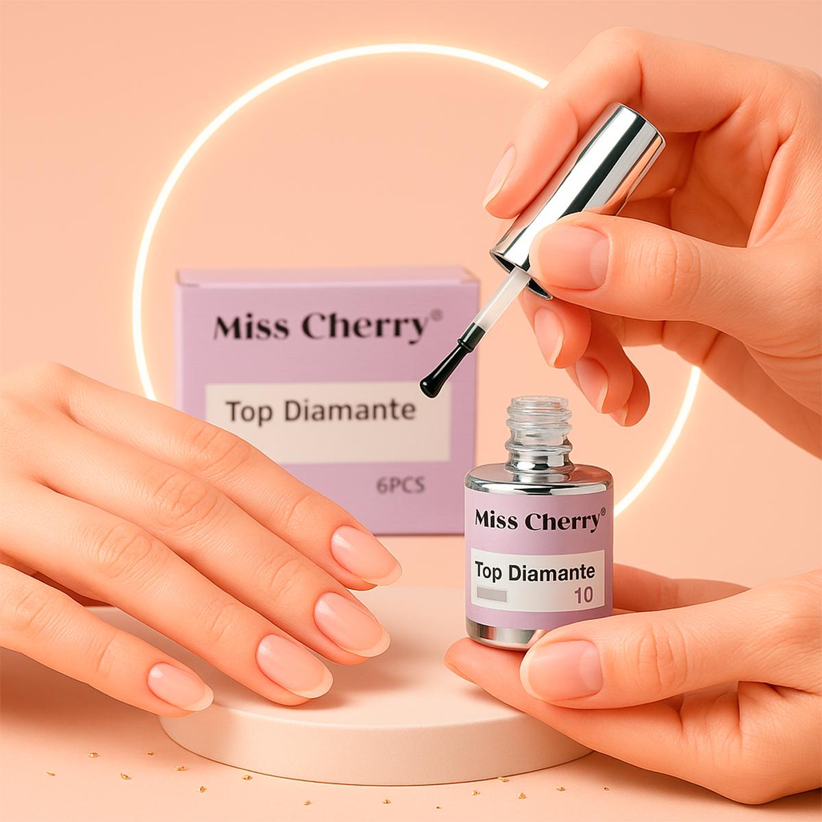 Miss Cherry Top coat Diamante profesional acabado brillante manicura Uñas Nail art