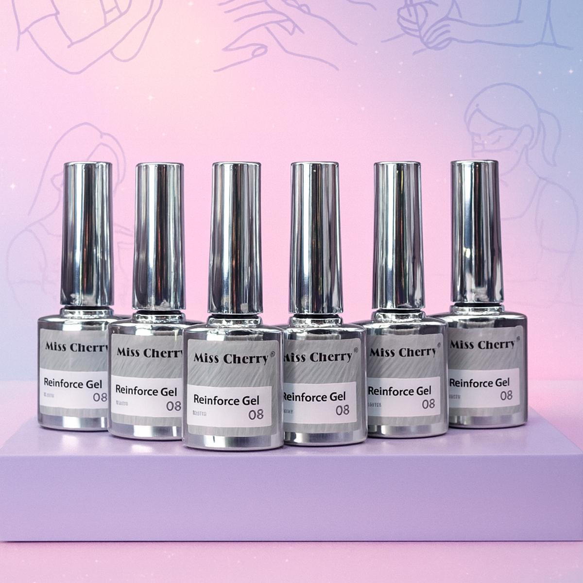 Miss Cherry Reinforce Gel Base ideal para nivelar reforzar y fortalezer uñas Gel profeional UV LED