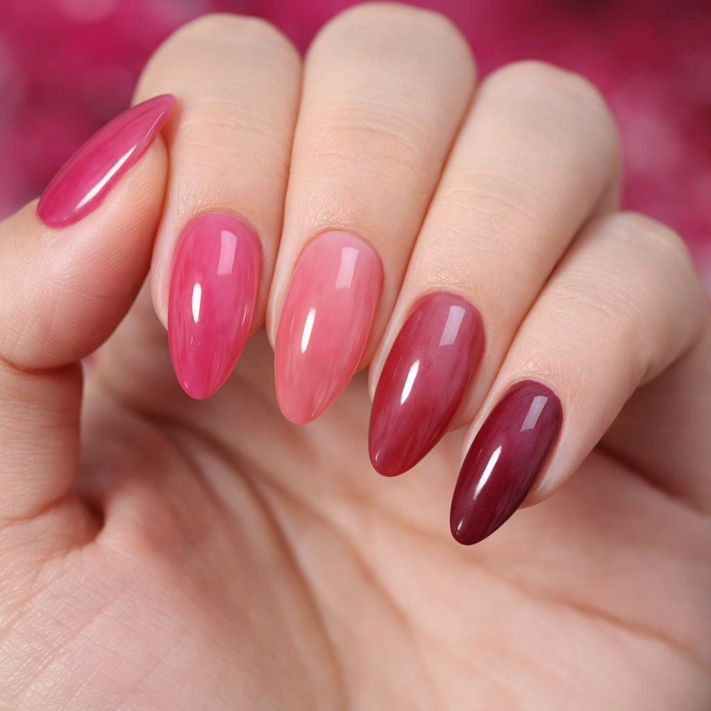 HEMATPOFree Miss Cherry Rose gama ojo de gato efecto gel para uñas