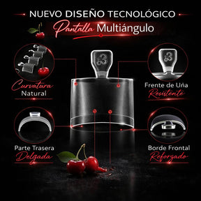 Miss Cherry 600pz Tips con sonrisa Mini cuadrada Postizas Corto, 12 Tamaños media punta