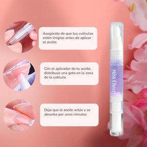 Miss Cherry 2piezas de Aceite para cuticula en lápiz, Hidrata y reavitaliza la Cuticula cada pieza contiene 3ml