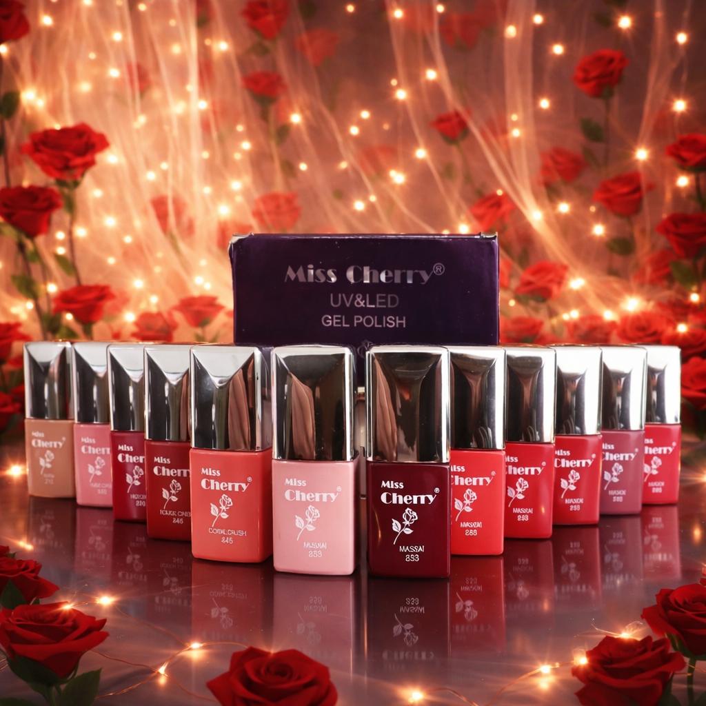 Miss Cherry Gel San Valentin Esmalte Semipermanente UV/Led para Uñas Polish 12 pzs 12 ml