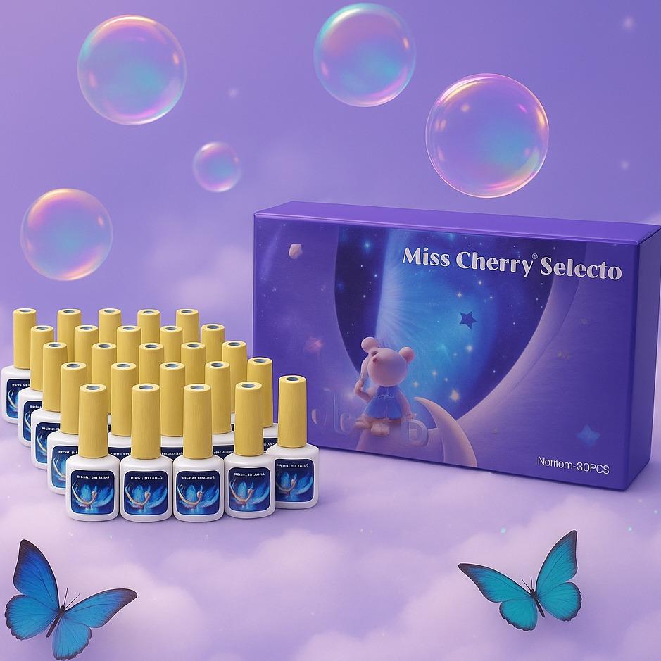 Miss Cherry Gama 30 piezas Ojo de gato manicura UV LED uñas gel semipermannete efecto
