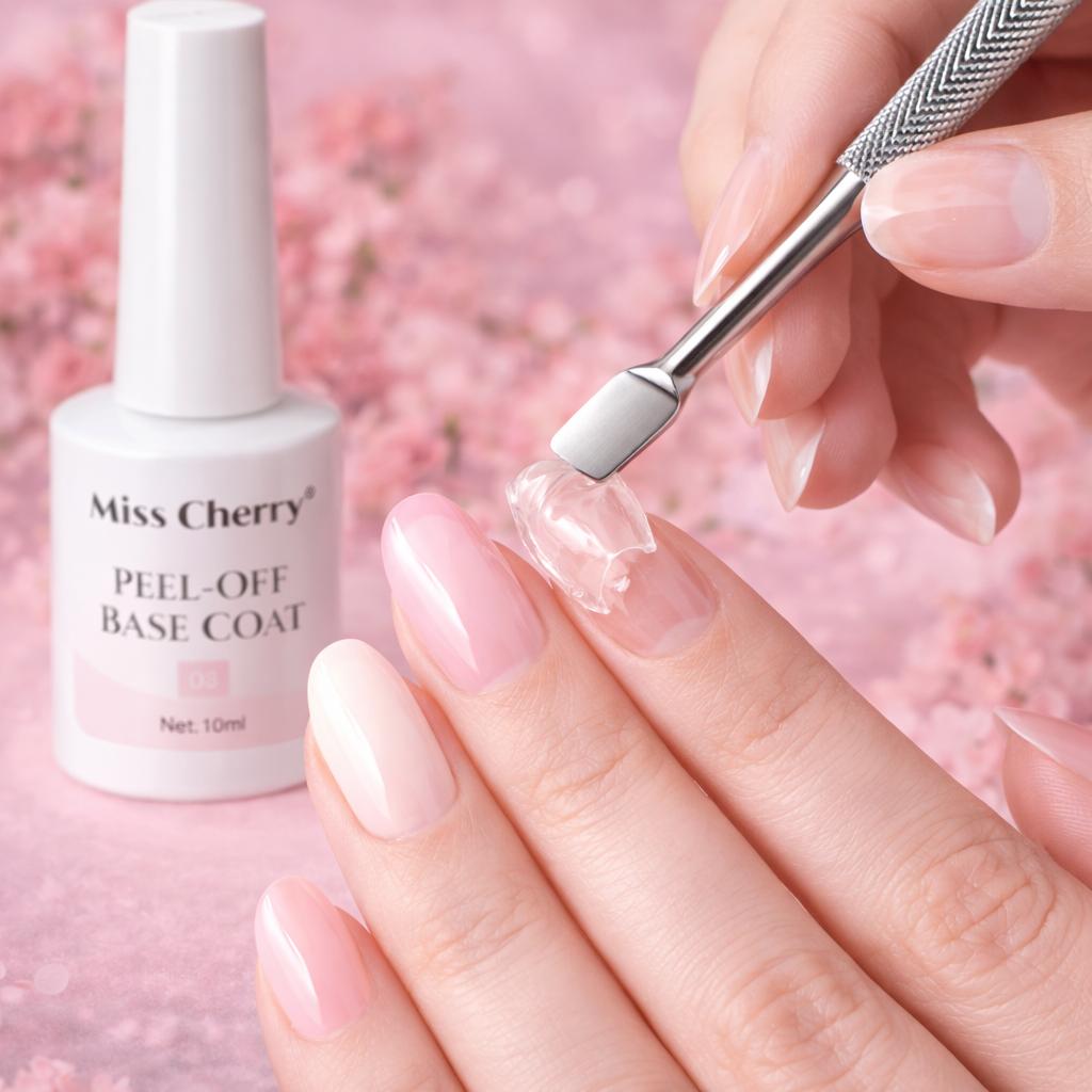 Miss Cherry PEEL-OFF Base coat practice gel facil de remover retiro despegable