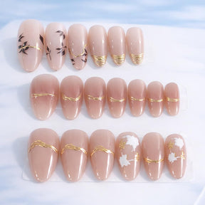 Miss Cherry Uñas postizas Press on con diesño Ojo de gato Tips