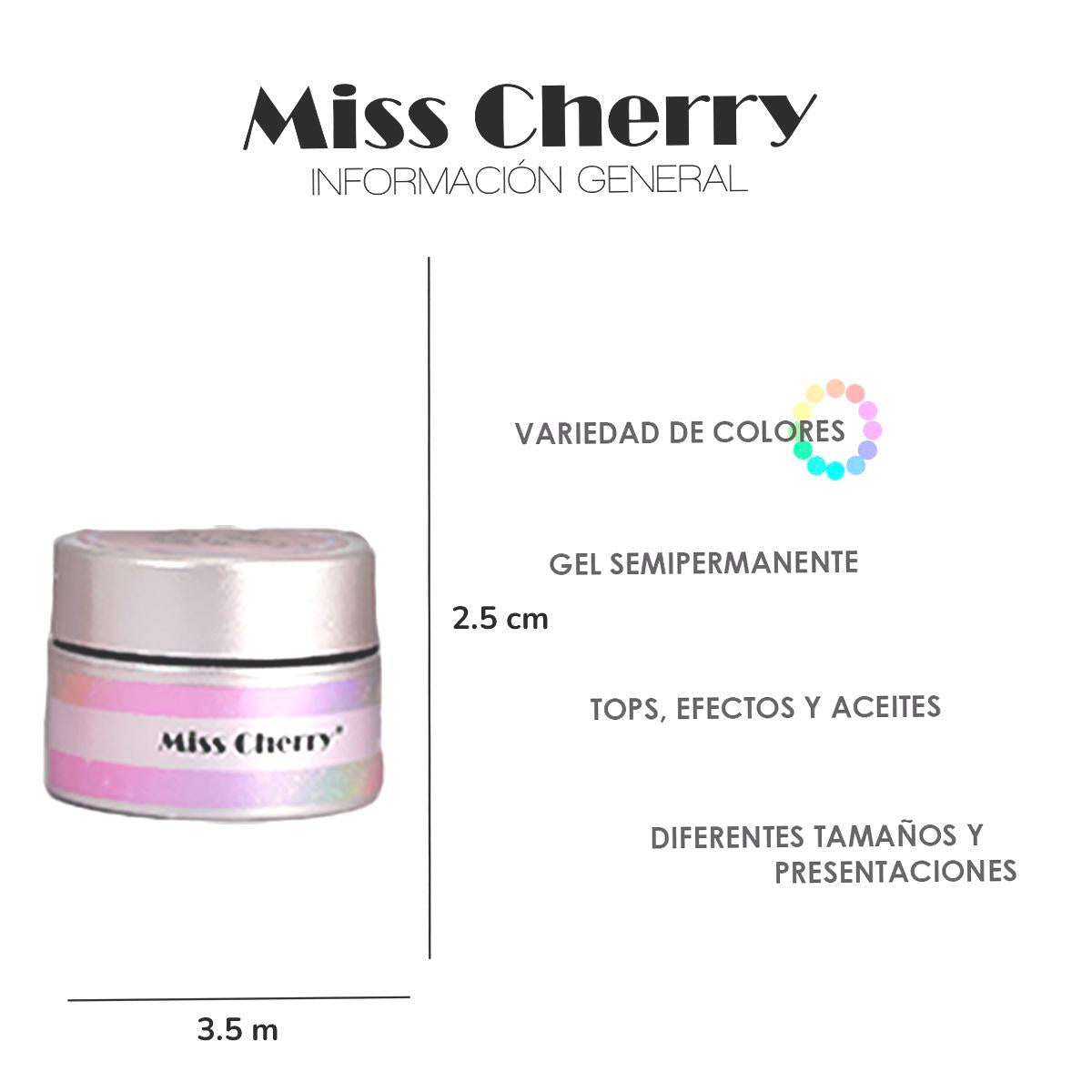 Miss Cherry Hojuela Coreana Gel UV LED profesional manicura uñas 12 piezas 10 ml Decoraciones Uñas Nails