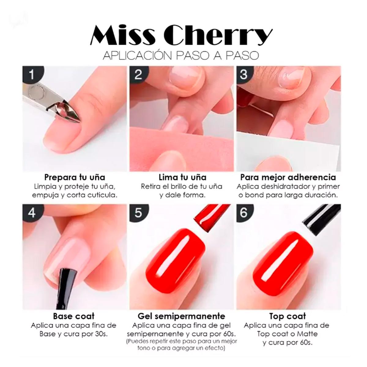 Miss Cherry Gama Gelatina 12 piezas 10ml gel semipermanente UV LED uñas manicura ART NAIL