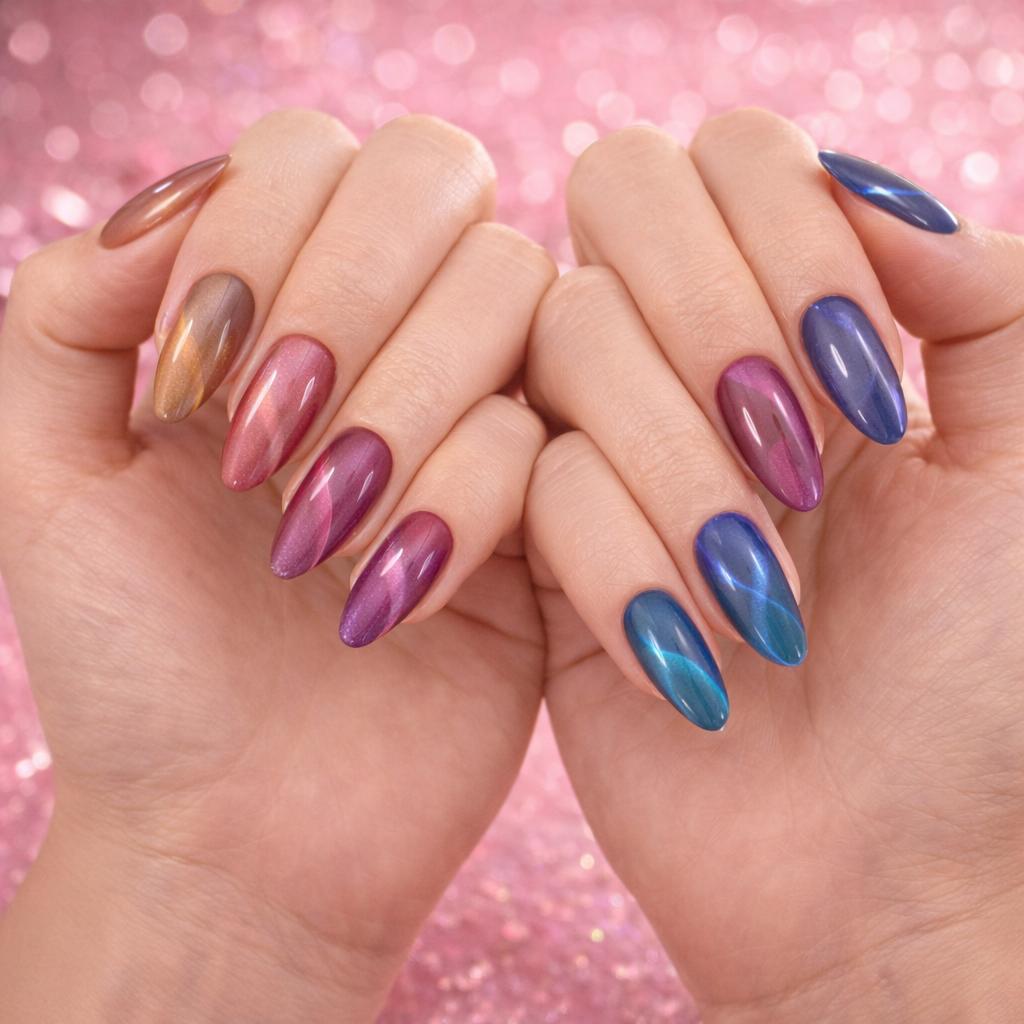 HEMATPOFree Miss Cherry Gama 6pz ojo de gato zafiro efecto uñas gel