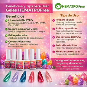 HEMATPOFREE Miss Cherry Fusion ojo de gato efecto gel uñas manicura