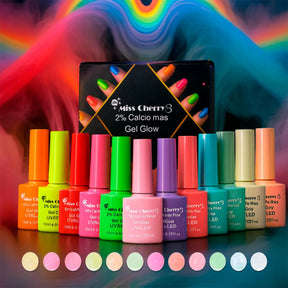 Miss Cherry Gel Glow translúcido con efecto Fluorescente para uñas manicura UV/LED