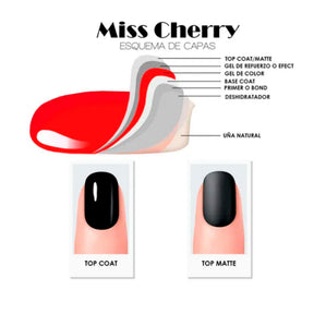 Miss Cherry Top Cristal UV&Led 10ml 12 pcs Uñas Esmalte