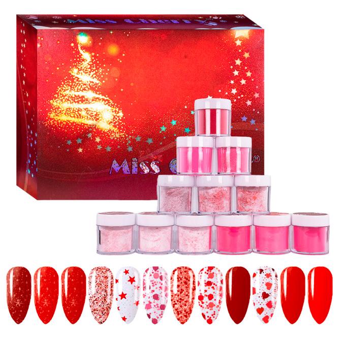Miss Cherry Polvo Acrilico Para Uñas Esculturales 12 Pzs 10g