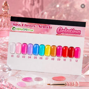 Miss Cherry Gama 21 ml Gelatina Jelly 12 piezas   gel semipermanente UV LED uñas manicura ART NAIL