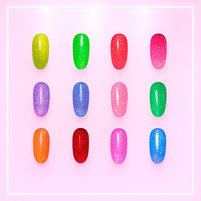 Miss Cherry Gama Arcoiris gel semipermanente glitter colores vibrantes UV/LED gel para uñas