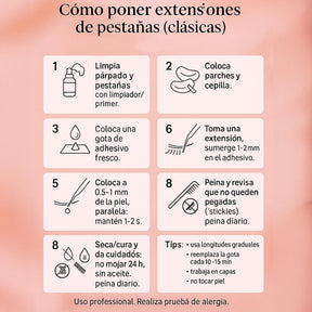 Miss Cherry SET-Professional Extensiones de pestañas .25 mm Efecto marcado y dramático Uso Profesional